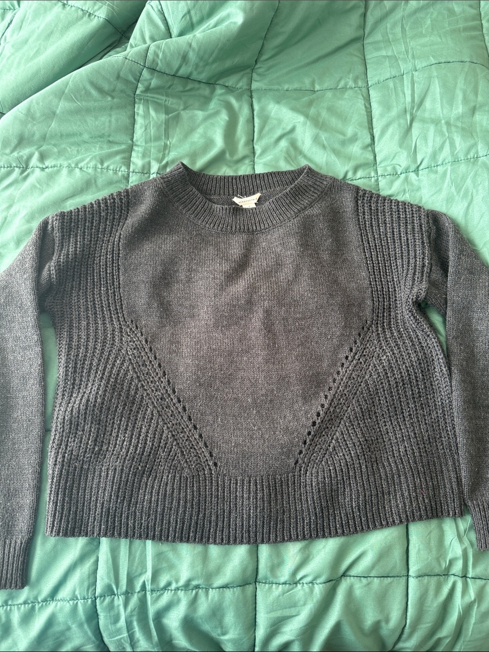 Aeropostale Women's Charcoal Gray Crewneck Sweater